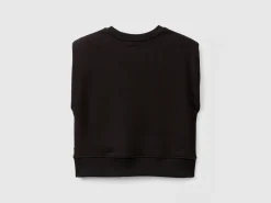 Cropped sweat fabric vest