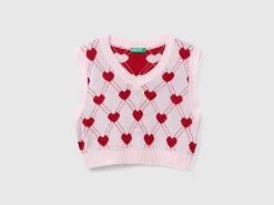 Cropped vest with heart motif