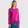 Cyclamen cardigan in pure Merino wool