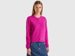 Cyclamen cardigan in pure Merino wool
