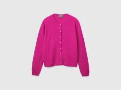 Cyclamen cardigan in pure Merino wool