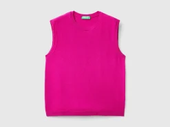 Cyclamen vest in pure Merino wool