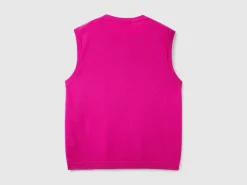 Cyclamen vest in pure Merino wool