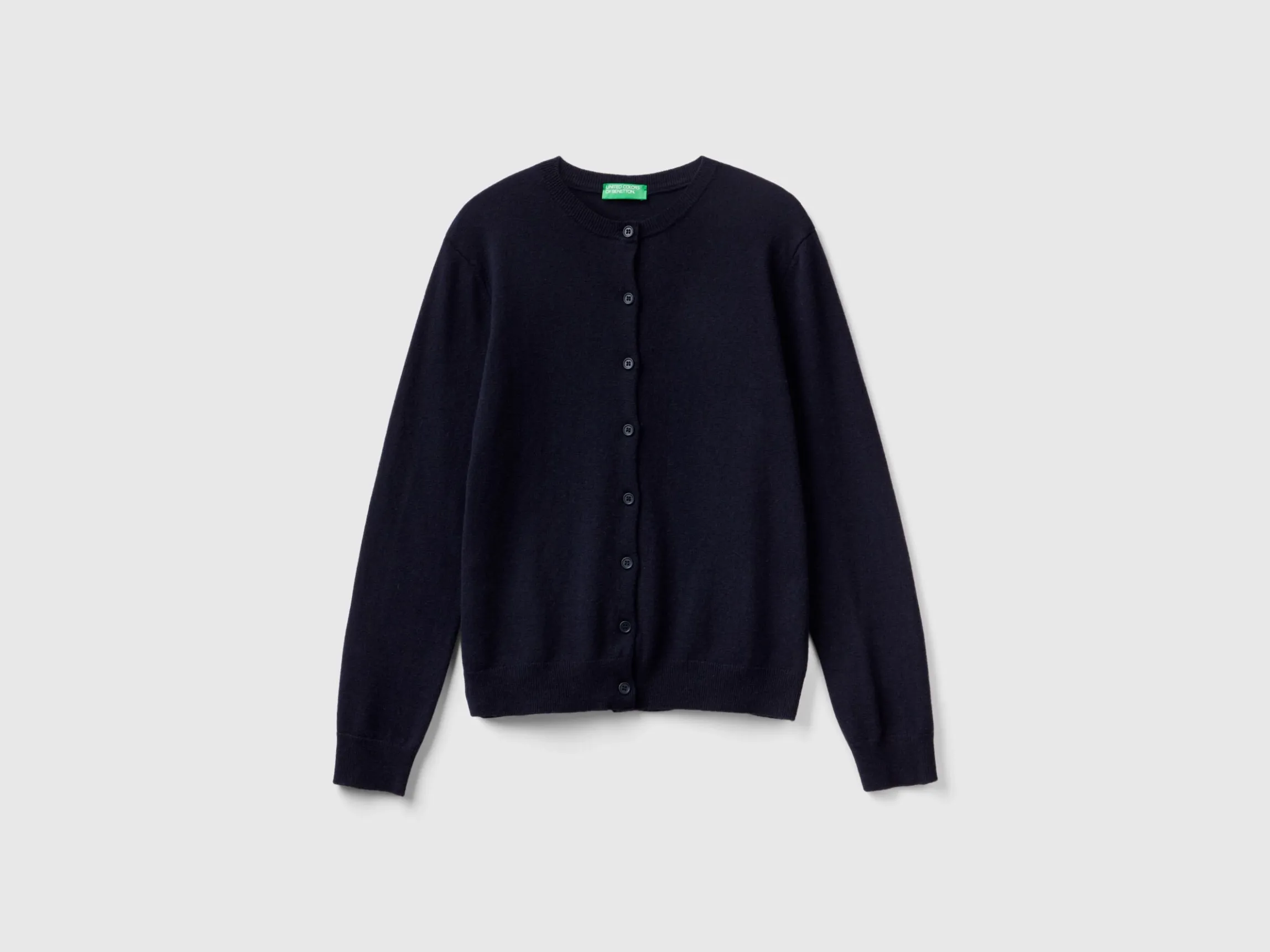 Dark blue cardigan in cashmere and wool blend