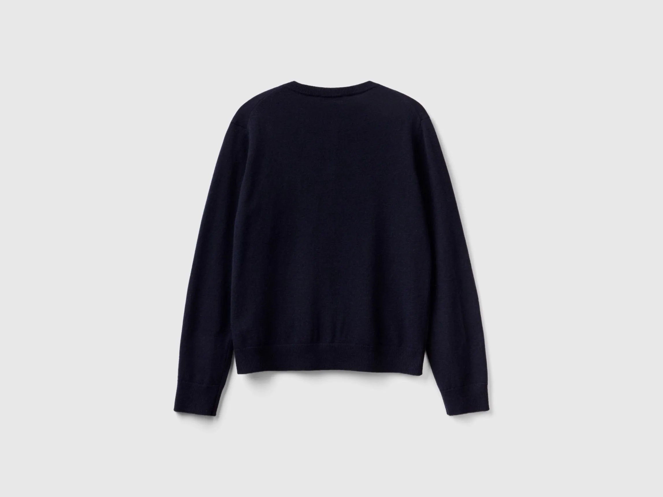 Dark blue cardigan in cashmere and wool blend