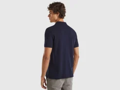 Dark blue regular fit polo