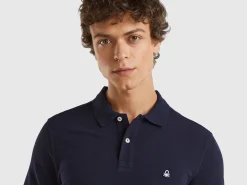 Dark blue regular fit polo
