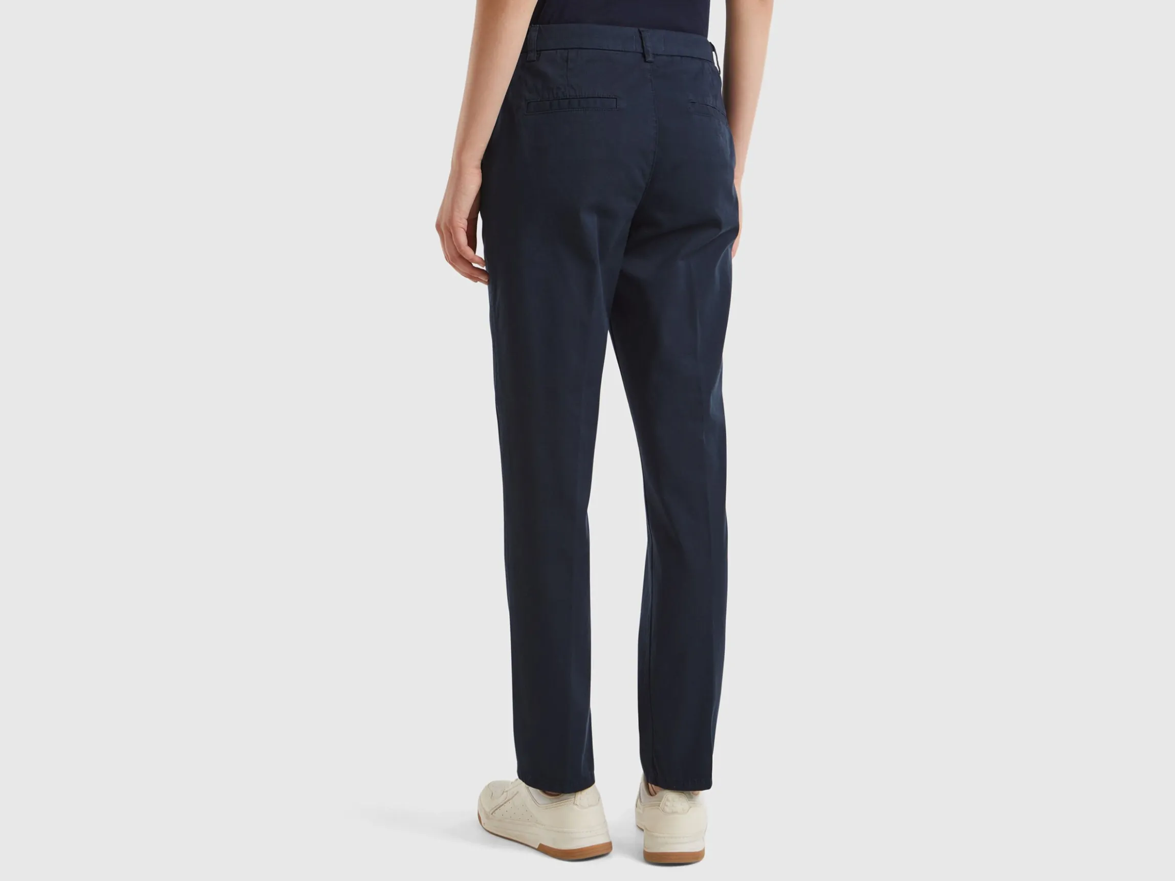 Dark blue slim fit cotton chinos