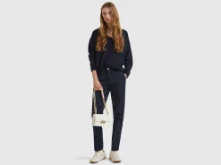 Dark blue slim fit cotton chinos