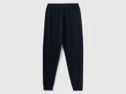 Dark blue sporty trousers in cashmere blend