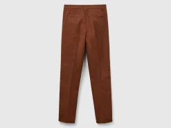 Dark brown slim fit cotton chinos