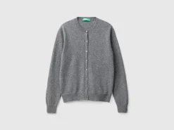 Dark gray cardigan in pure cashmere