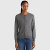 Dark gray cardigan in wool and cashmere blend