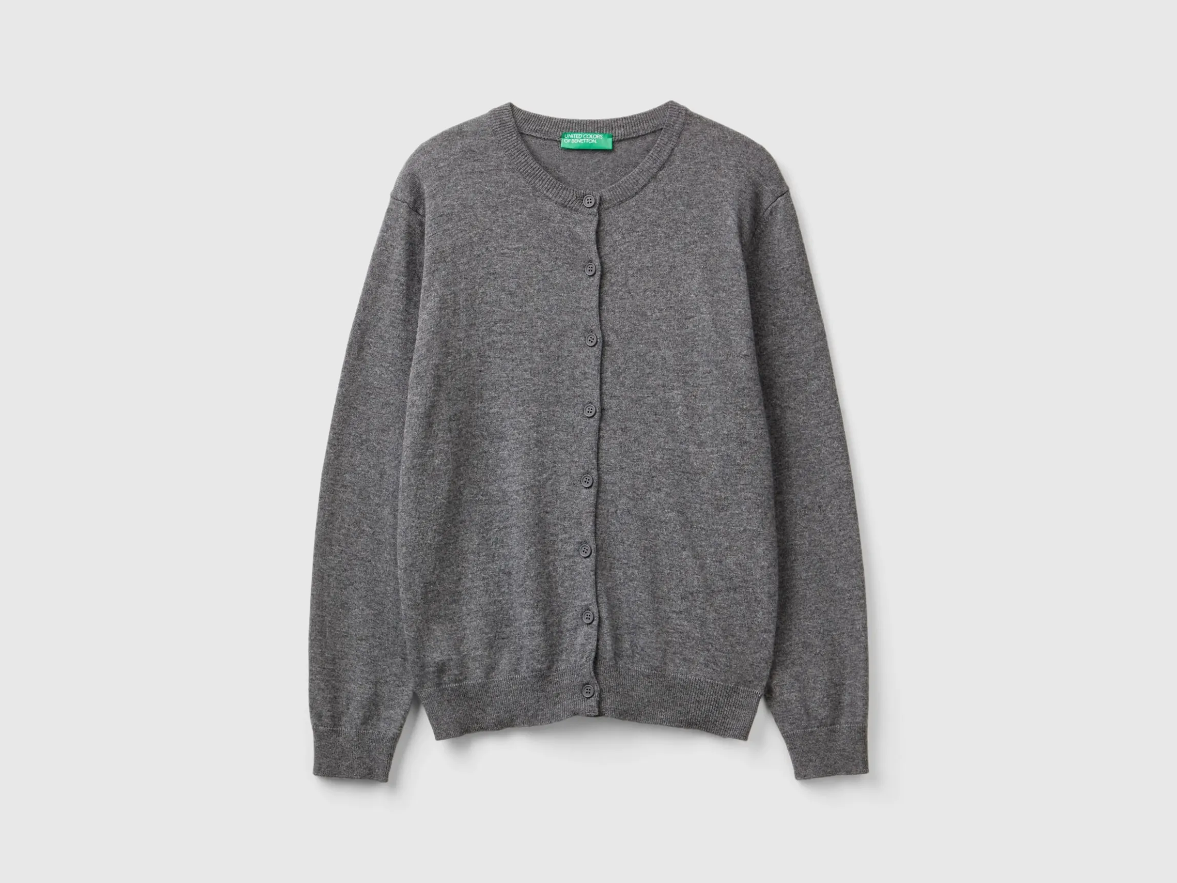 Dark gray cardigan in wool and cashmere blend