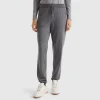 Dark gray sporty trousers in cashmere blend