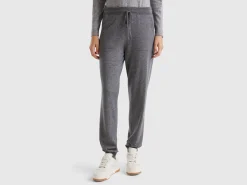 Dark gray sporty trousers in cashmere blend