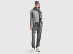 Dark gray sporty trousers in cashmere blend
