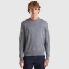 Dark gray sweater in pure Merino wool