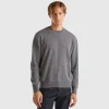 Dark gray sweater in pure cashmere