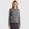 Dark gray sweater in pure cashmere