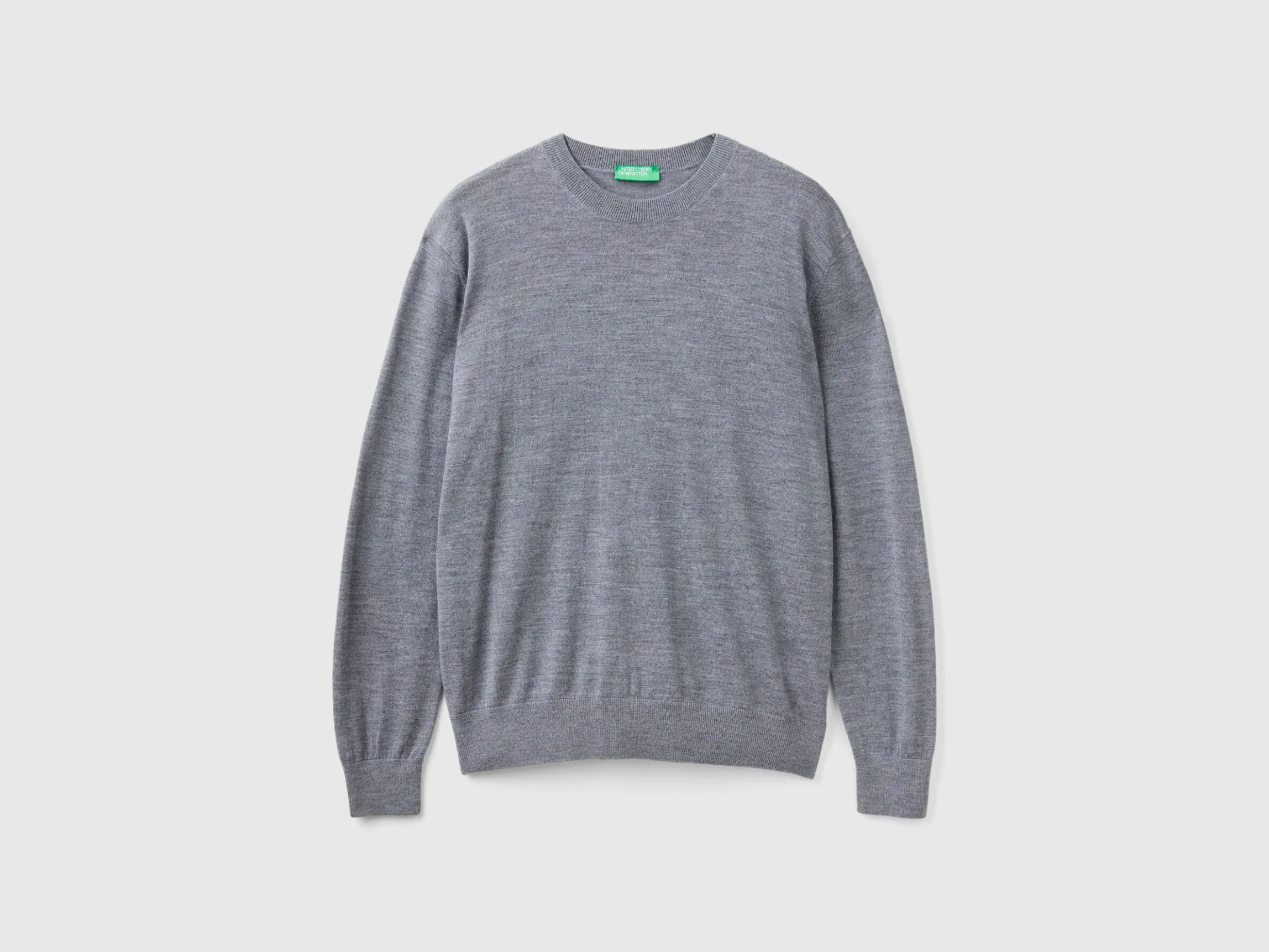 Dark gray sweater in pure Merino wool