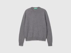 Dark gray sweater in pure cashmere
