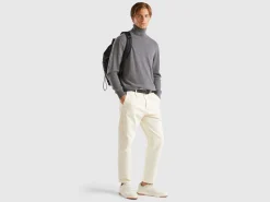 Dark gray turtleneck in pure cashmere