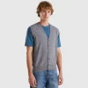 Dark gray vest in pure Merino wool
