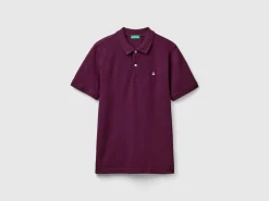 Dark purple slim fit polo