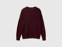 Dark purple sweater in pure Merino wool