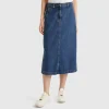 Denim midi skirt