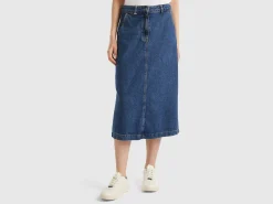 Denim midi skirt