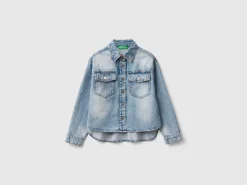 Denim shirt with rhinestones