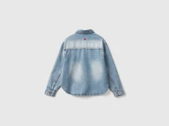 Denim shirt with rhinestones