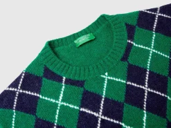 Diamond sweater in pure Shetland wool