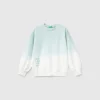 Dip dye sweatshirt with embroidery