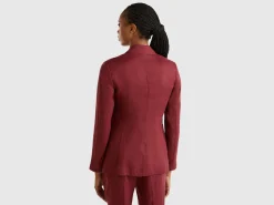 Double-breasted blazer in pure linen