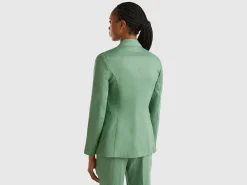 Double-breasted blazer in pure linen