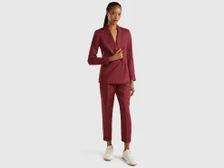 Double-breasted blazer in pure linen