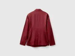 Double-breasted blazer in pure linen
