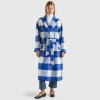 Double-breasted check coat
