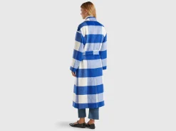 Double-breasted check coat