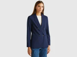 Double-breasted jacket in stretch viscose blend