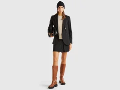 Double-breasted jacket in stretch viscose blend