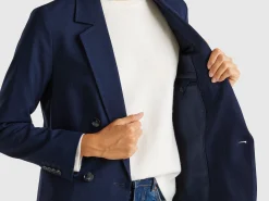 Double-breasted jacket in stretch viscose blend
