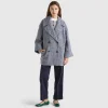Double-breasted oversized coat