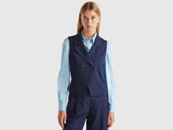Double-breasted pinstripe vest
