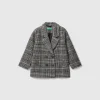 Double-breasted Prince of Wales coat