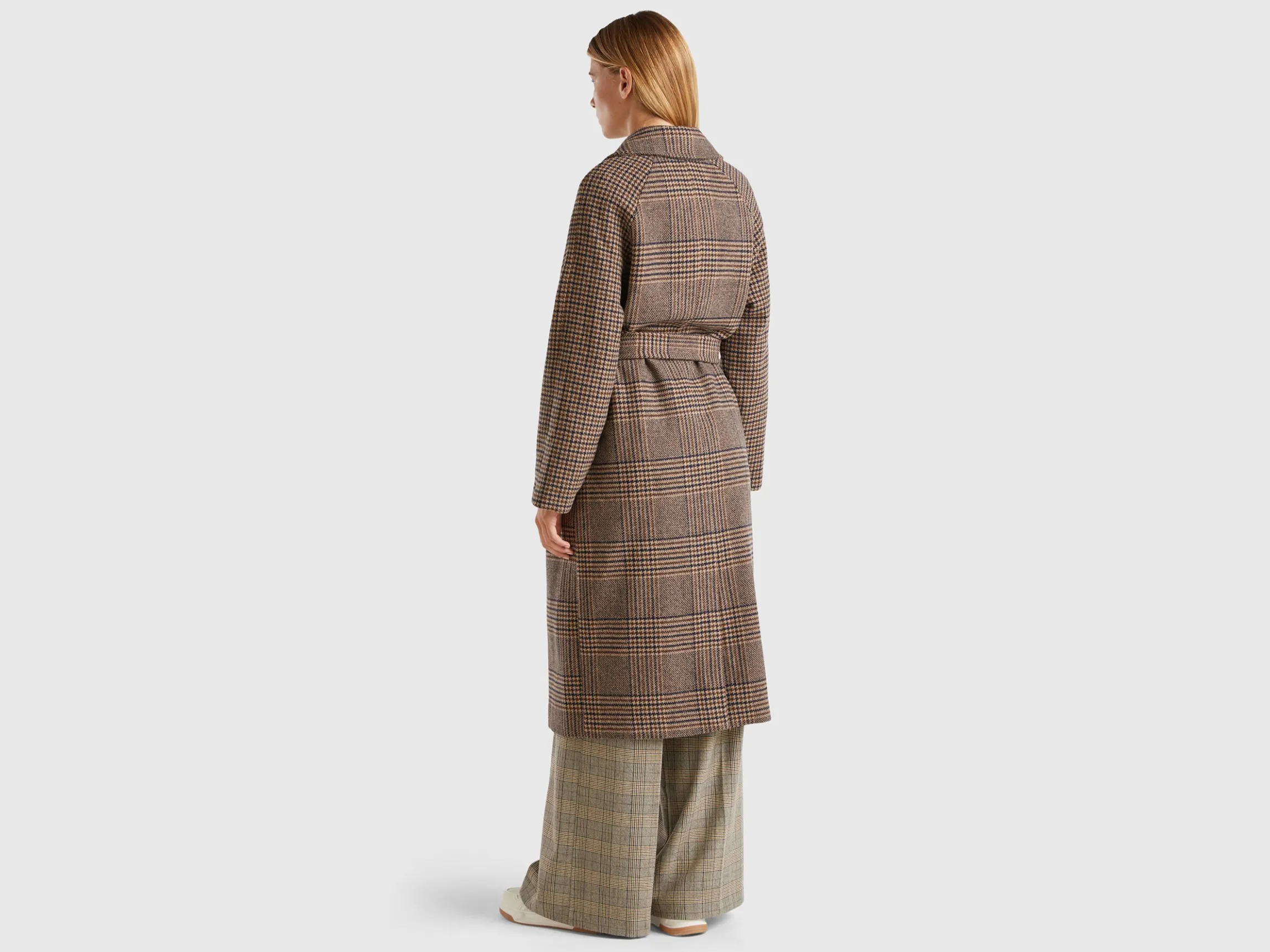 Double-breasted Prince of Wales coat