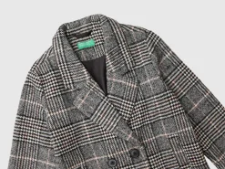Double-breasted Prince of Wales coat
